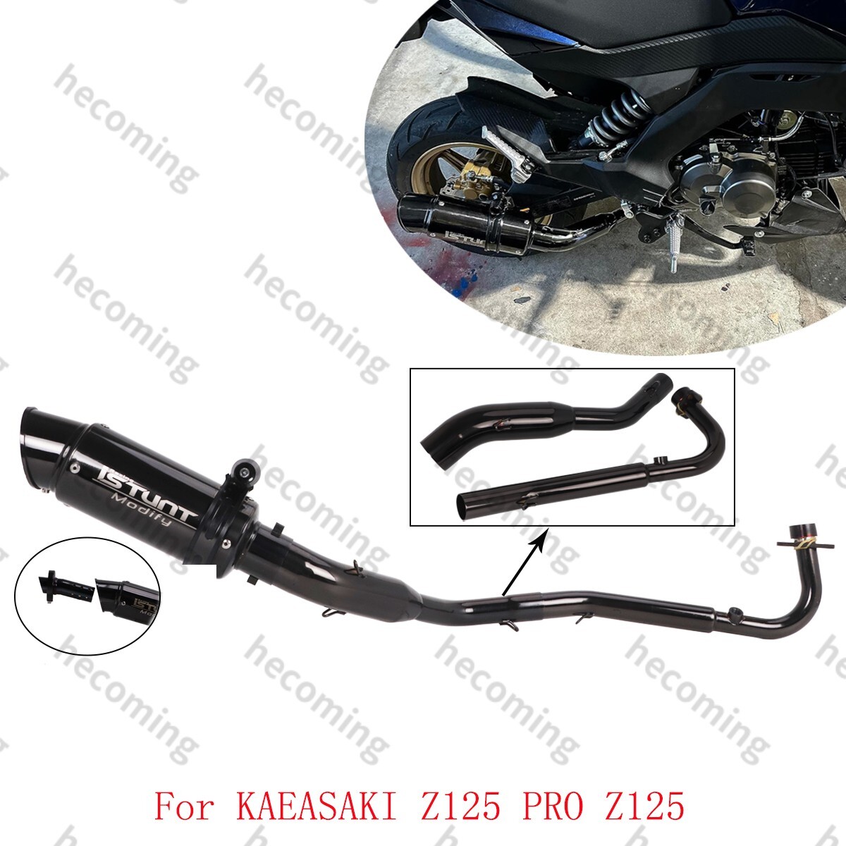 Slip on For Kawasaki Z125 PRO 2013-2025 Full Exhaust System Pipe Z125 Muffler