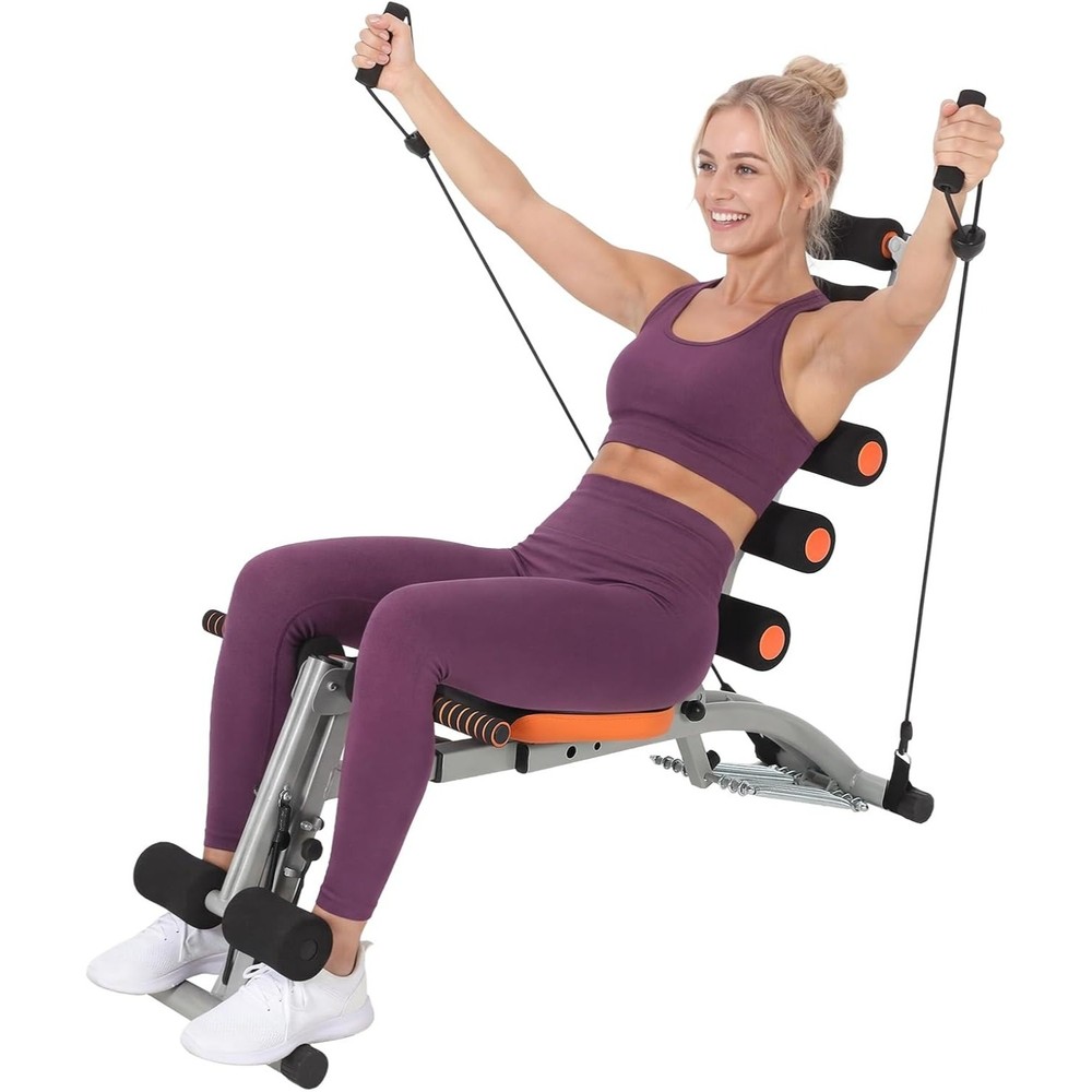 Multifunctional Ab Machine Adjustable Sit Up Bench Foldable w/ Back Support