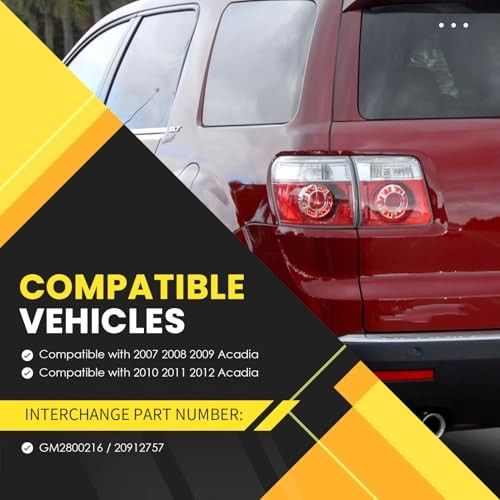 Left Tail Light Assembly W/Bulbs Compatible with 2007-2012 Acadia Driver Side