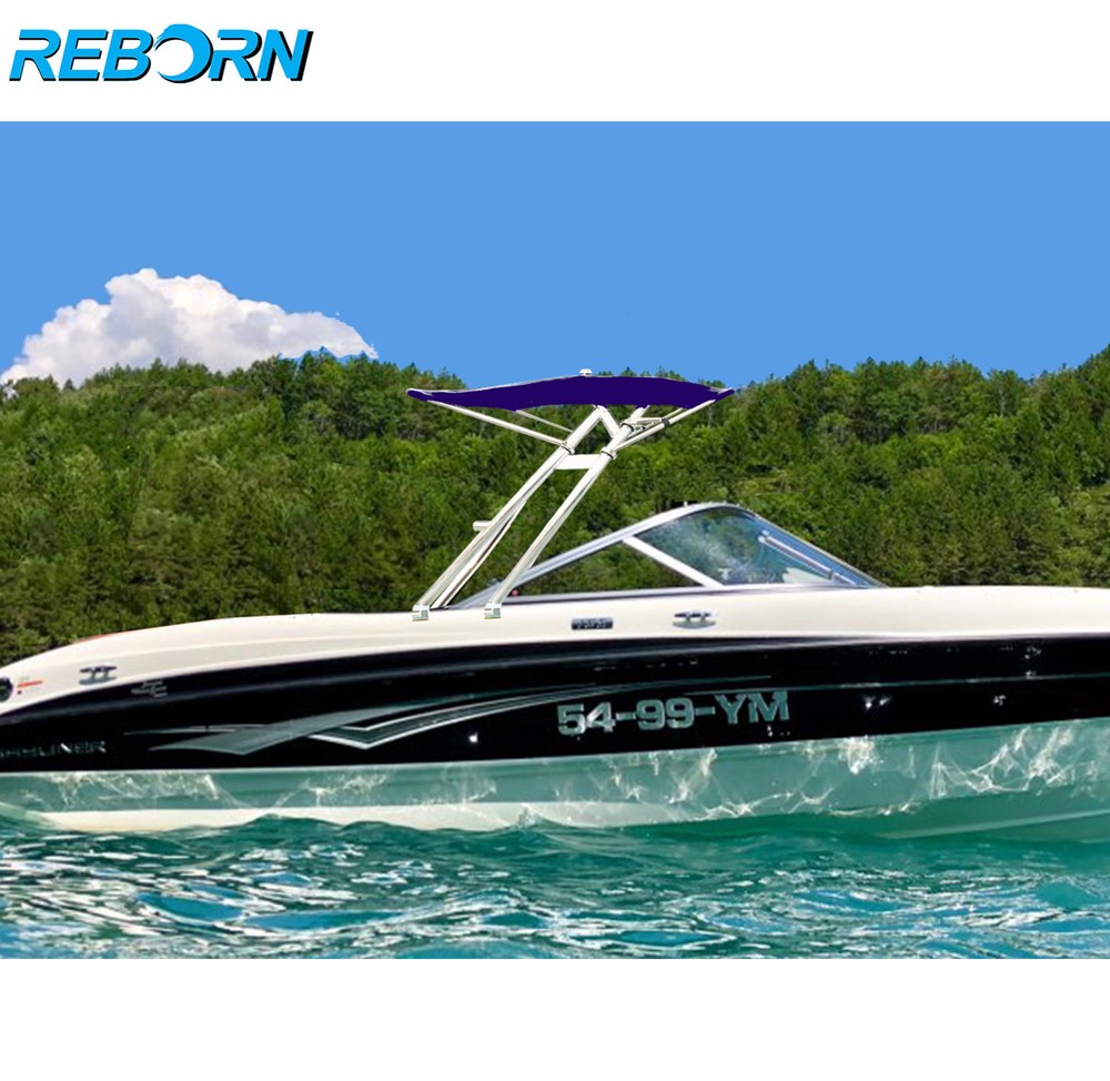 Reborn Polished Launch Forward-facing Wakeboard Tower Plus Marine Kicker Speaker