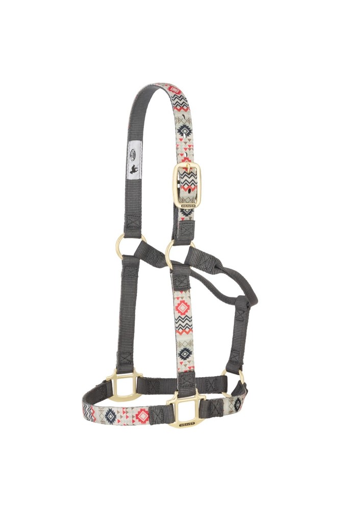 Weaver Leather, Patterned Non-Adjustable Nylon Halter, Crimson Aztec