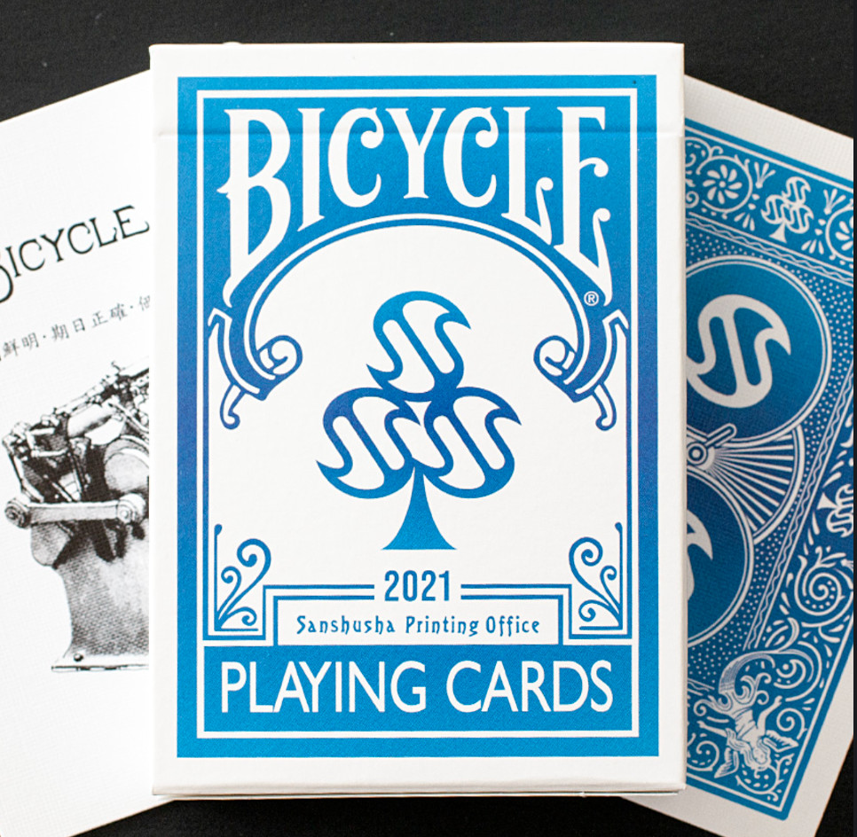 Bicycle Sanshusha blue custom playing cards