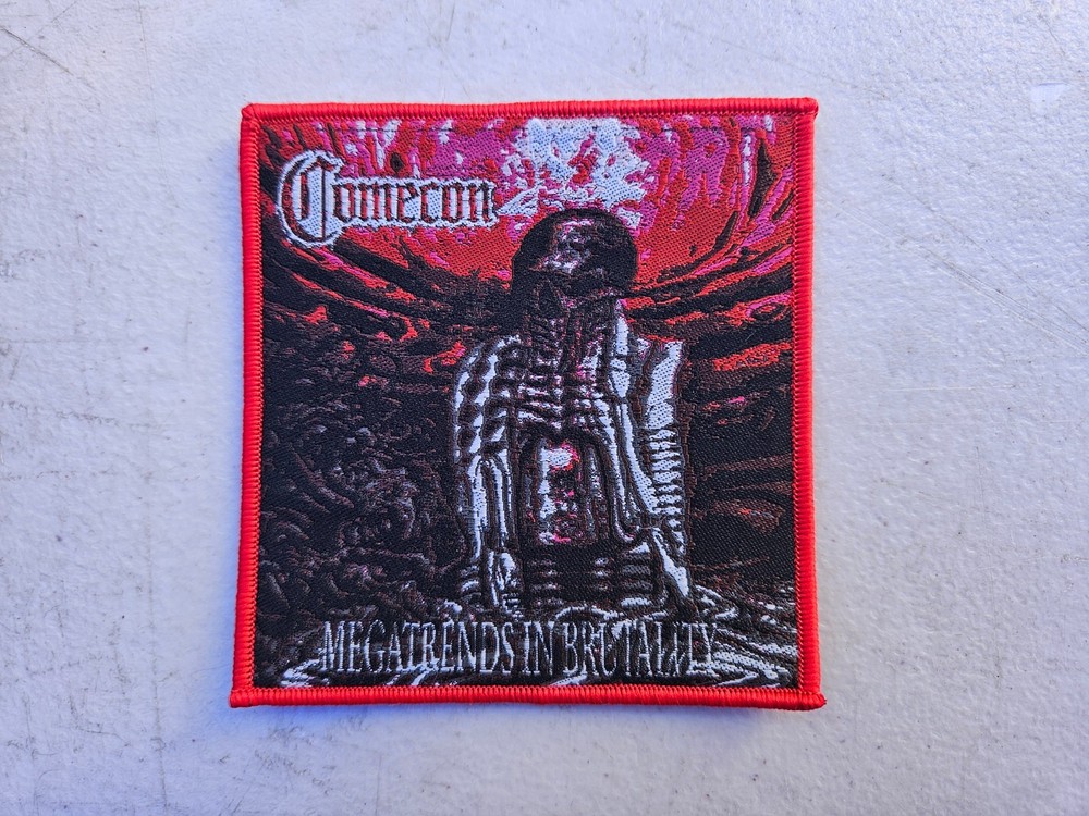 COMECON, SEW ON RED BORDER WOVEN PATCH