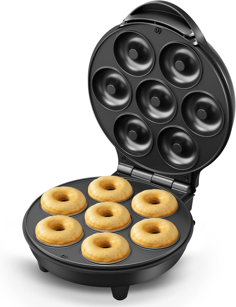 Mini Donut Waffle Cake Maker 7 Slots Home Baking Machine Great for Breakfast