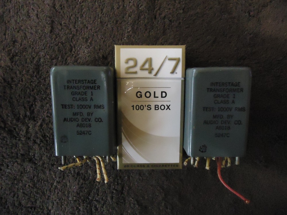 ADC A8018 PAIR NAVY MILITARY SPEC INTERSTAGE TRANSFORMERS, DCR TEST SHOWN