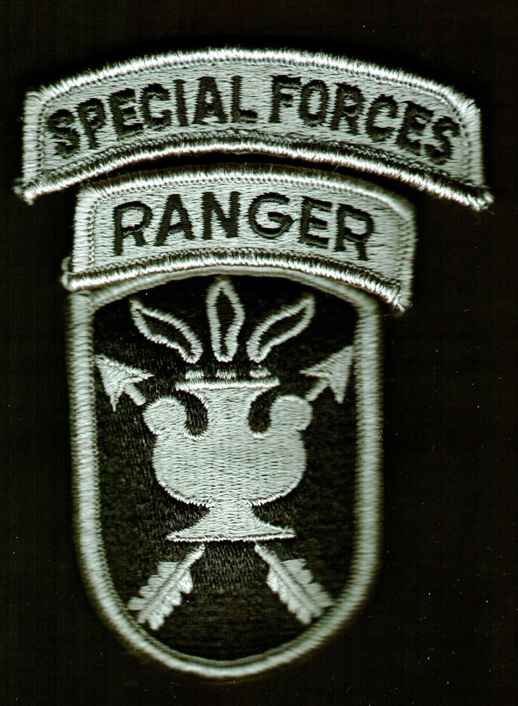 ACU PATCH SET JFK SPECIAL WARFARE CENTER WITH TABS - NO HOOK & LOOP N BACK