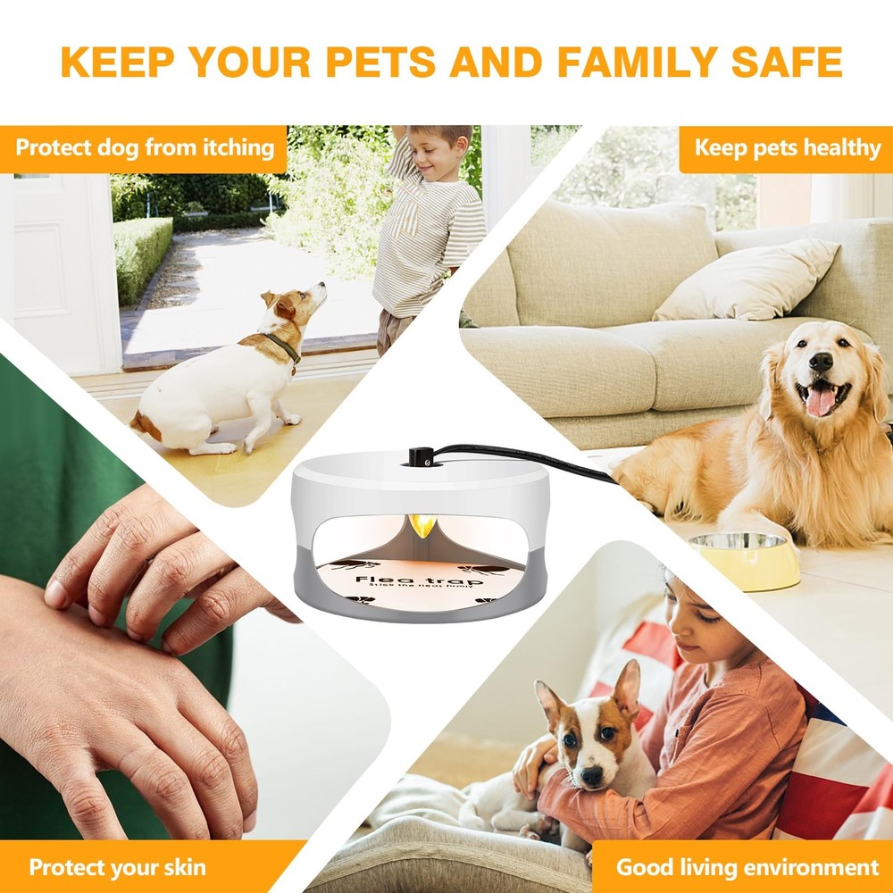 Flea Traps for Inside Your Home 2 Packs, Flea Light Trap for Indoor, Bed Bug ...
