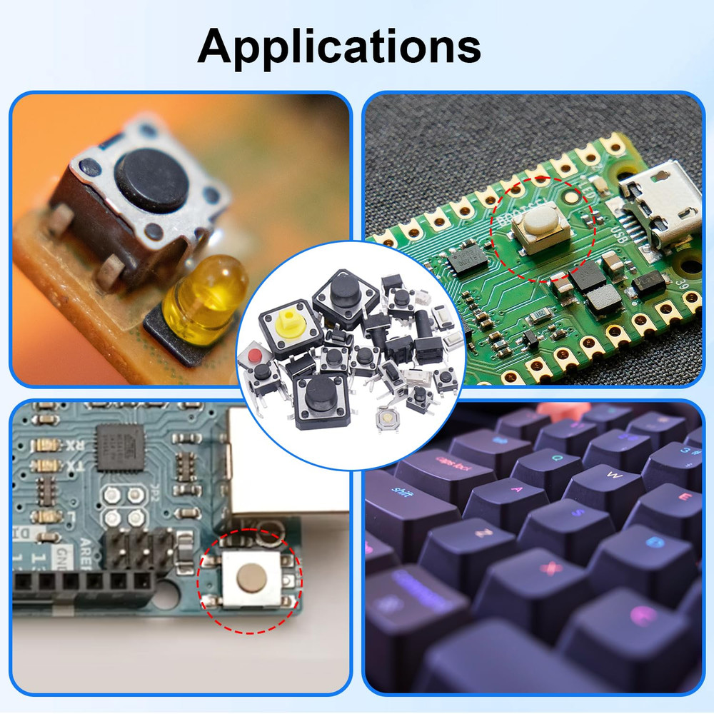 260Pcs Micro Momentary Tactile Push Button Switch 26 Values 4 Pin/3 Pin/2 Pin Ta
