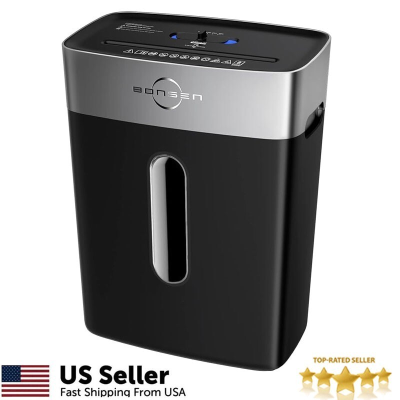 High Security 8-Sheet Crosscut Shredder w/ 4-Gallon Bin for Office Micro-shred