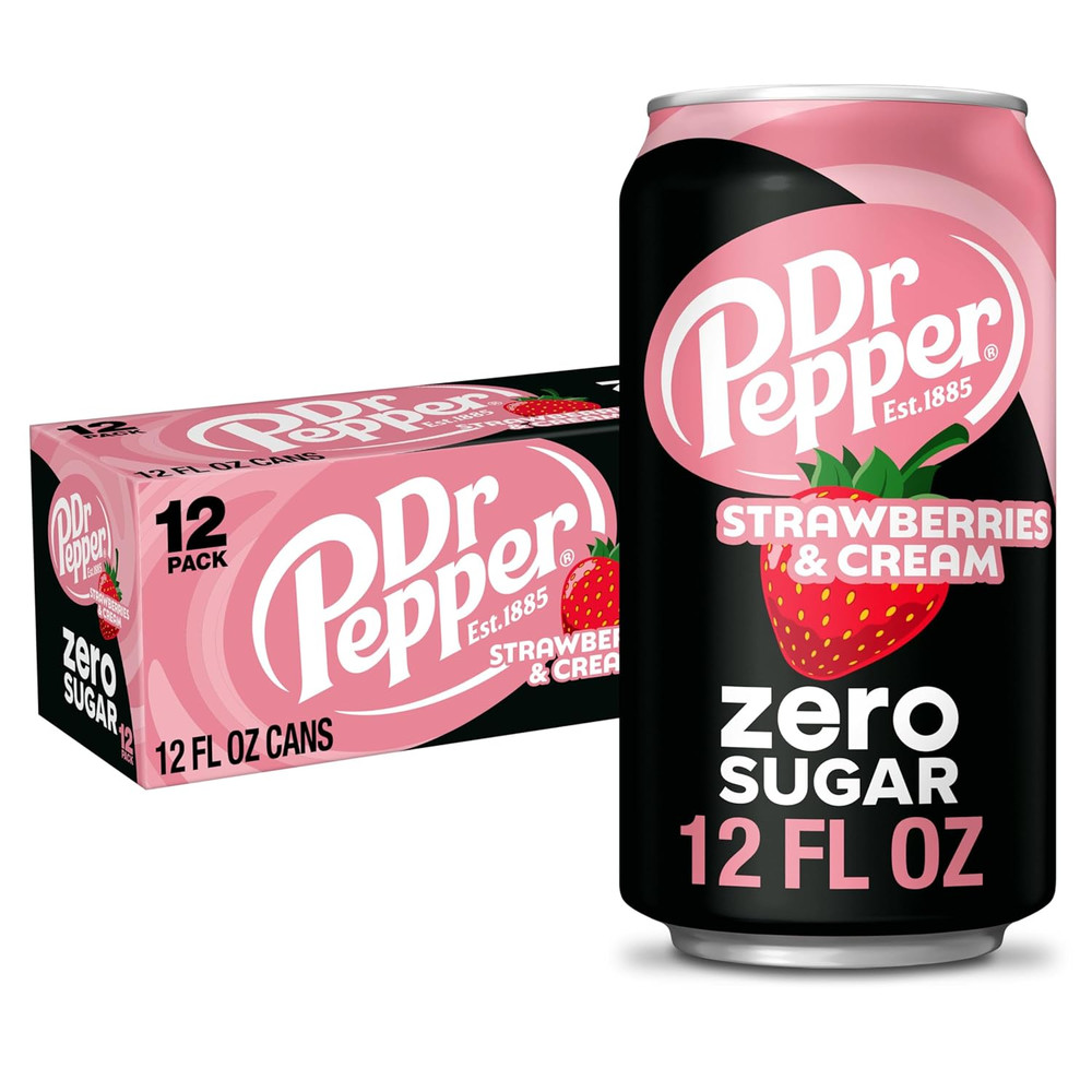 Zero Strawberries and Cream Soda, 12 Fl Oz Cans, 12 Pack
