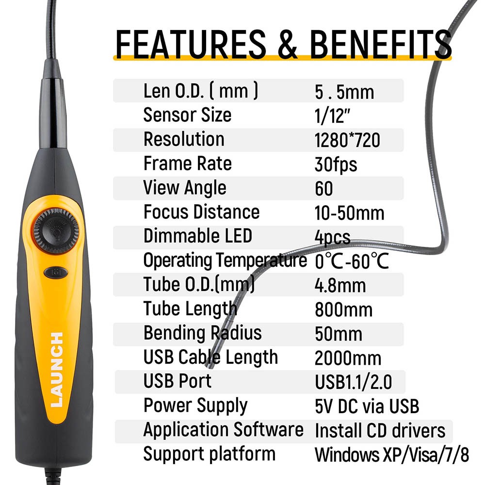 LAUNCH X431 VSP-600 Inspection Camera Videoscope & Borescope