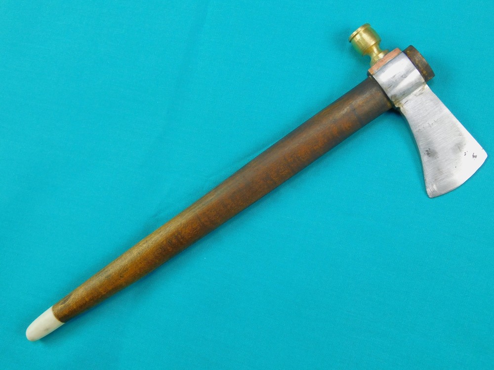 Vintage Old Custom Made Handmade Small Mini Copper Pipe Tomahawk Axe Hatchet