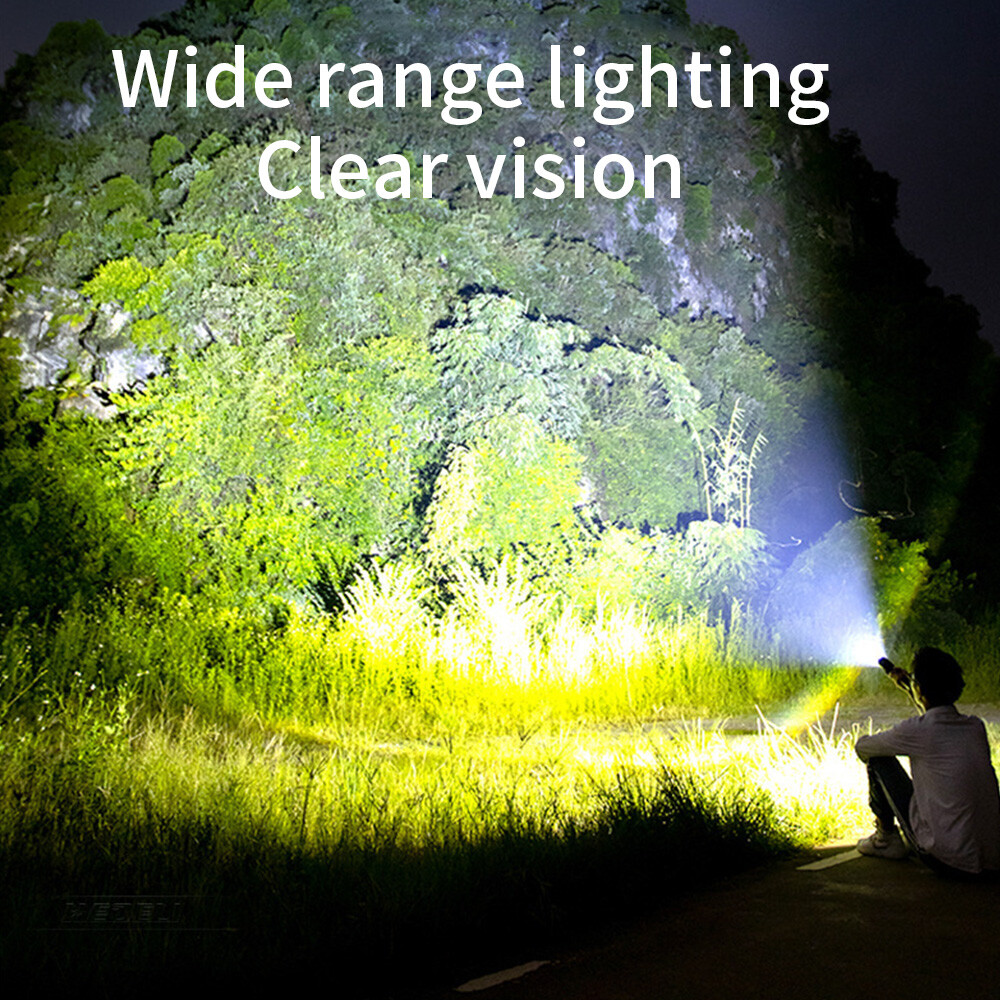 Super Bright LED Flashlight Zoom Bar Torch Rechargeable Waterproof Searchlight