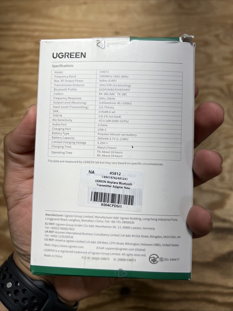 UGREEN Bluetooth Receiver Audio Adapter CM872