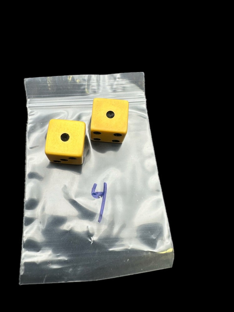 2 Butterscotch Bakelite Dice 1/2” Tested Authentic w/ 409 & Simichrome