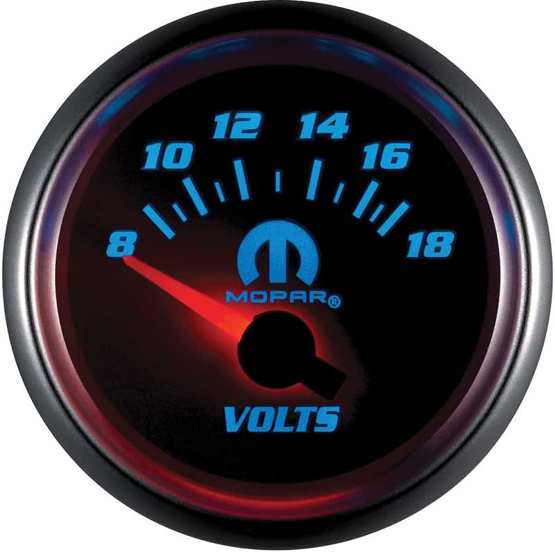 Mopar Performance 2-1/16" White Face Voltmeter