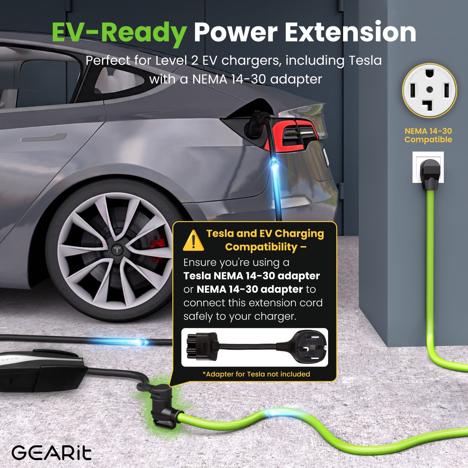 25 ft Dryer Extension Cord 4-Prong NEMA 14-30P to 14-30R Dryer Cord 30A