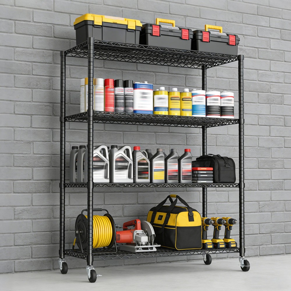Space-Saving Storage Rack Metal Shelving Unit Adjustable Height Wire Organizer