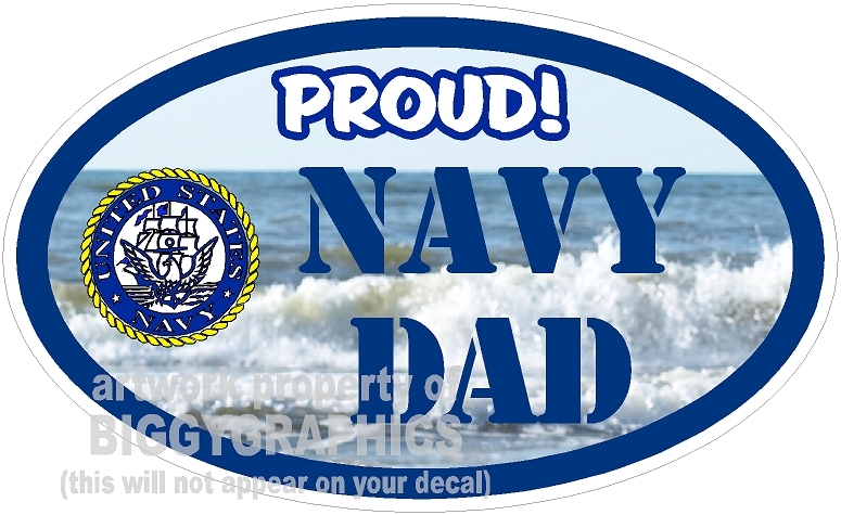 NAVY  DAD  VINYL DECAL PROUD