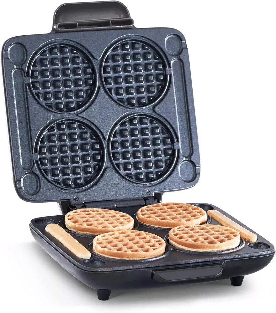 DASH Multi Mini Waffle Maker - Four 4” Molds, Nonstick Graphite