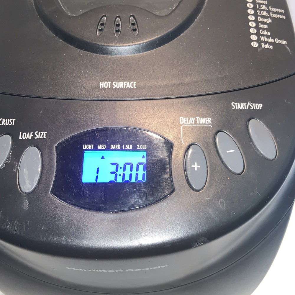 Hamilton Beach Black Digital Programmable 12 Settings Bread Maker Machine 29882