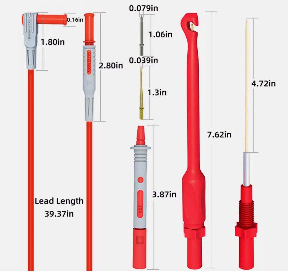 Automotive Test Leads Kit Puncture Probe+ Soft Case for FLUKE Multimeter /Tools