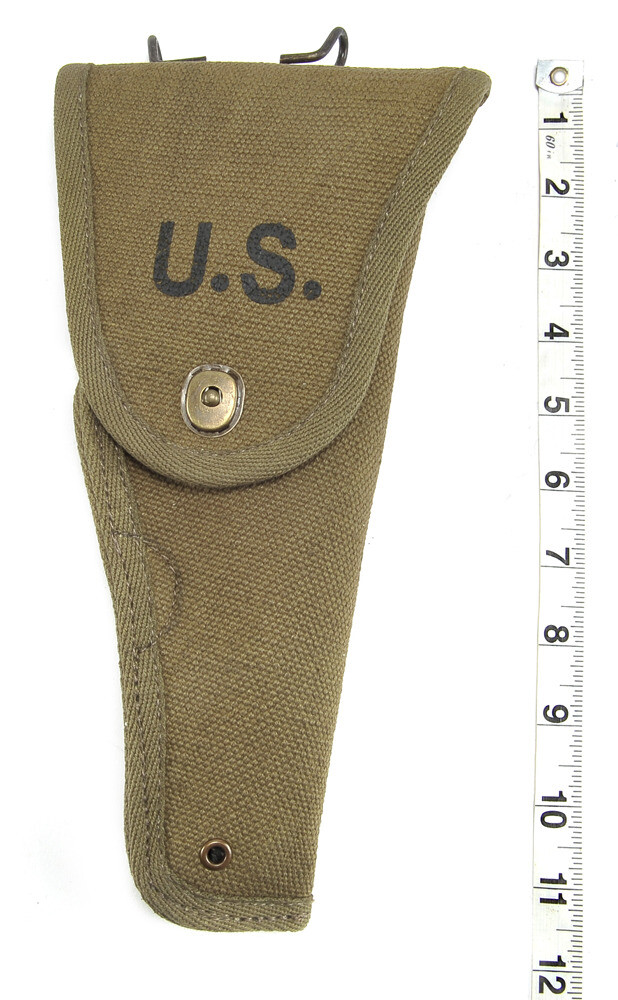 US WW2 M1916 Colt 1911 .45 Holster OD Cotton Webbing Experimental M1Holster