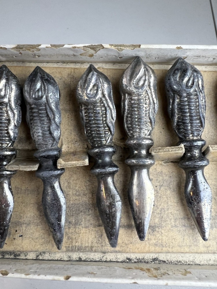 Lot of 8 Vintage Silver Plate Corn Cob Holders