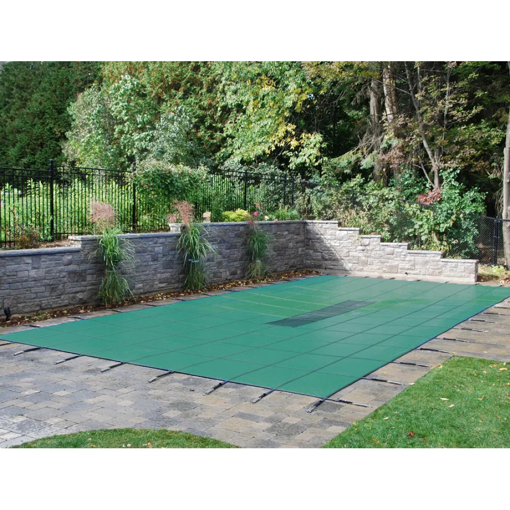 HPI AquaMaster Rectangle Solid Swimming Pool Safety Winter Cover w/ Drain