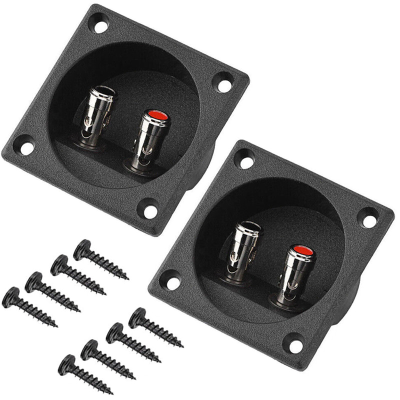 2/4PC Speaker Box Terminal 2-Wire Round Spring Cup Connector Subwoofer Enclosure