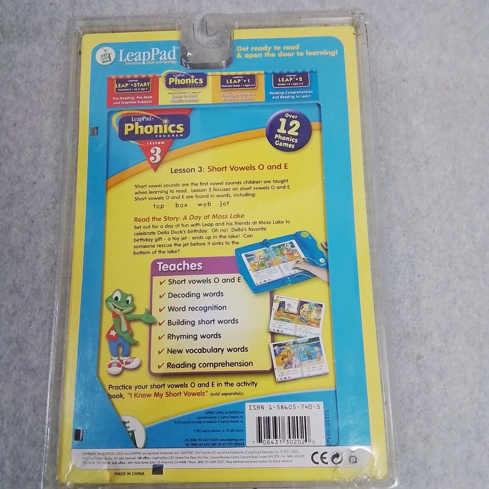 2001-2002 Three New Leepfrog LeepPad Phonics Interactive Books & Cartridges