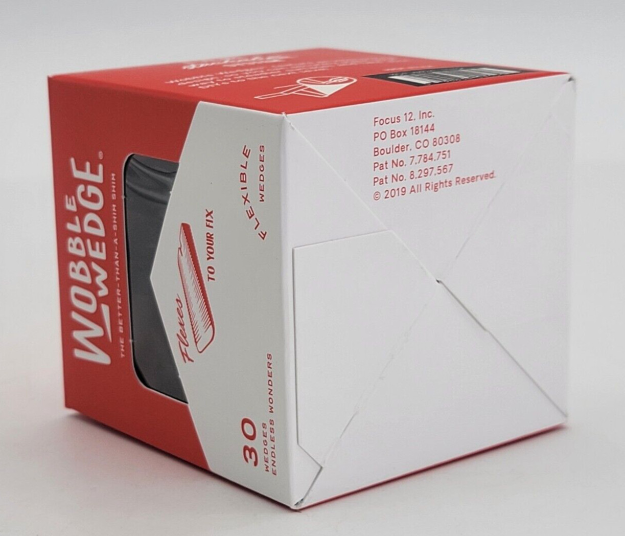 (30 Pack) Wobble Wedge Tapered Black Flexible Soft Multi-Use Wedge Stabilizer