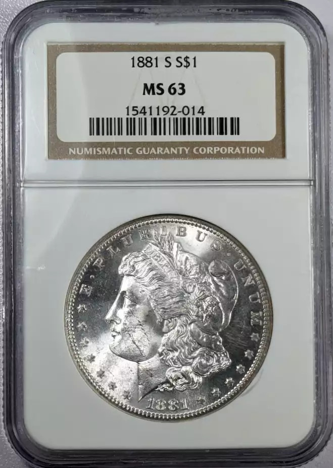 1881 S Morgan Silver Dollar NGC MS-63