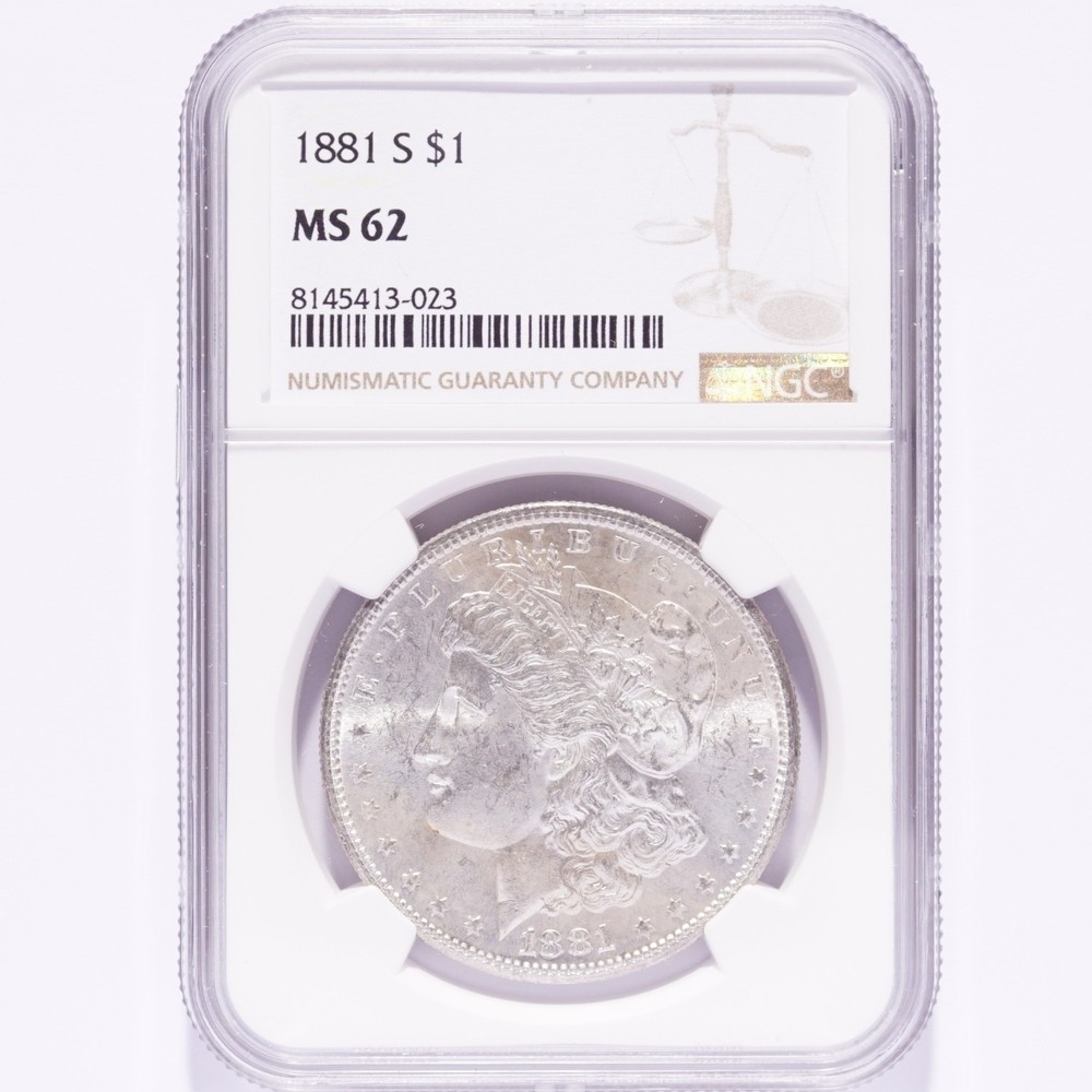 1881-S Morgan Silver Dollar NGC MS62