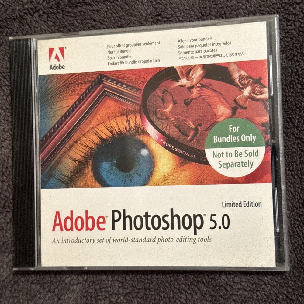 Adobe Photoshop 5.0 CD 1998 Limited Edition - EUC