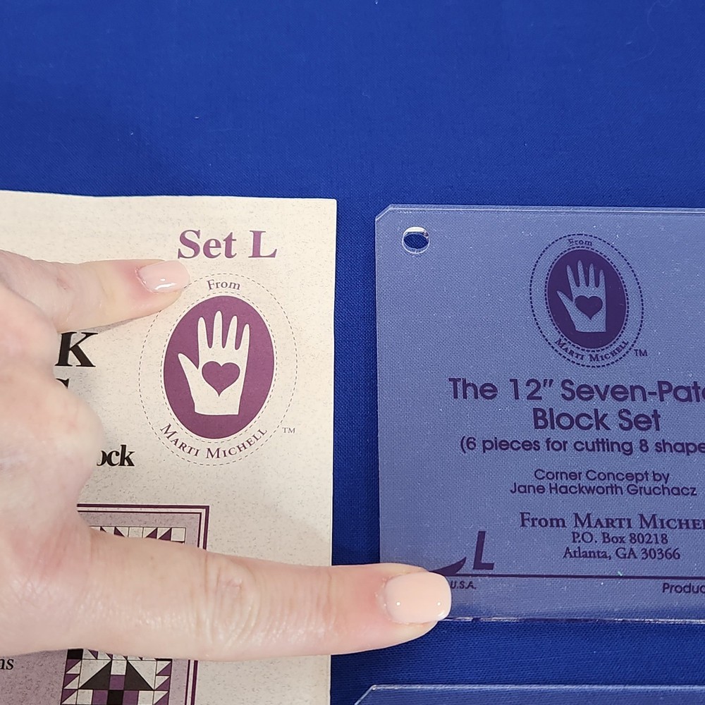 Marti Michell Perfect Patchwork Templates Set L 12 Inch Seven-Patch Block 8954