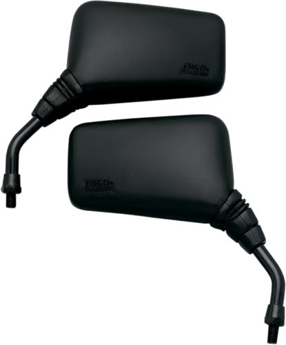 Emgo Universal Rectangular Mirror - Roadhawk - 5in. Stem - Black - 10mm Thread