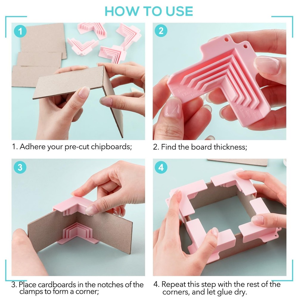 6 Pack Corner Guides for Chipboard Boxes,Right Angle Clamp Tool Assembly Clam...