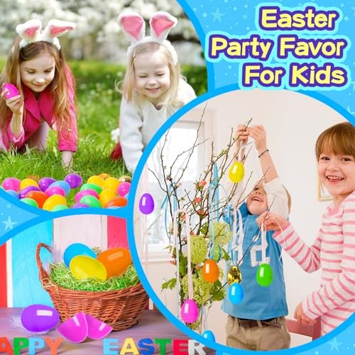 MGparty Pack Fillable Easter Eggs with Hinged Include Golden Eggs Bulk 2.3" 210