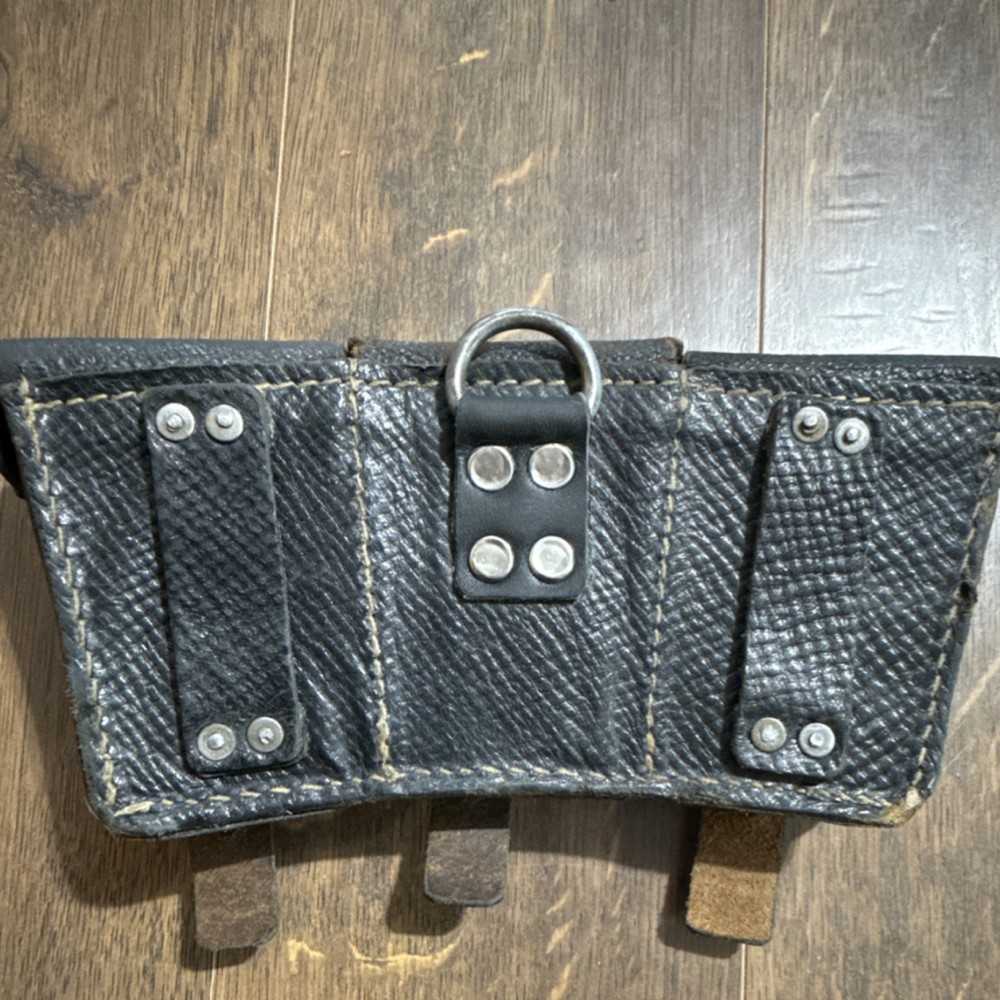 K98 Leather Ammunition Pouch Black Triple