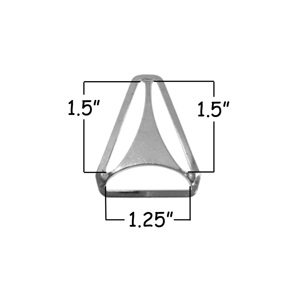 5 Triangle Back Slide Adjusters - 1.25" Suspender Clips Hardware - Nickle Plated