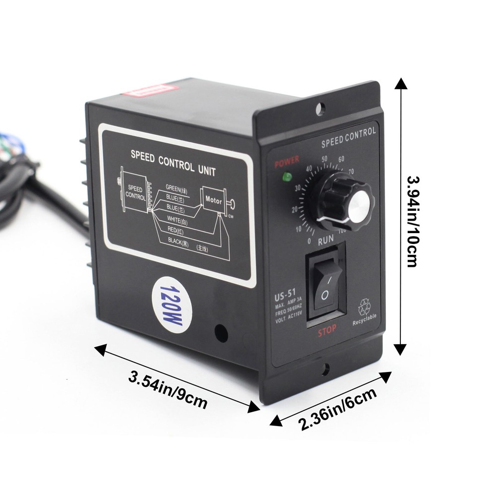 120W AC 110V Electric Motor Speed Controller Reversible Switch Regulator Switch