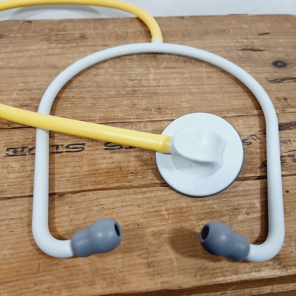 3M Stethoscope yellow/white plastic and rubber.