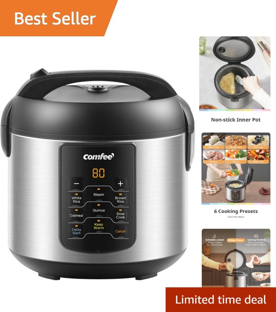 6 Programs Stainless Steel Multi Cooker - Cook Rice, Quinoa & More Effortlessly