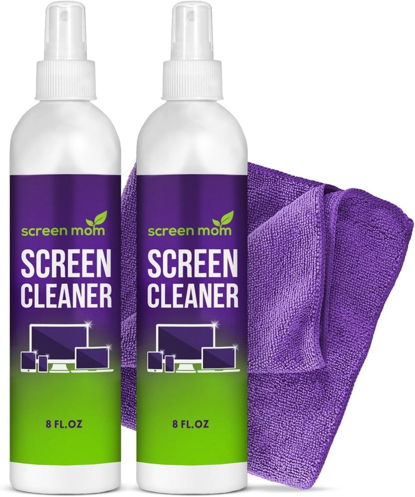 TV Screen Cleaner Spray and Cloth 2-Pack