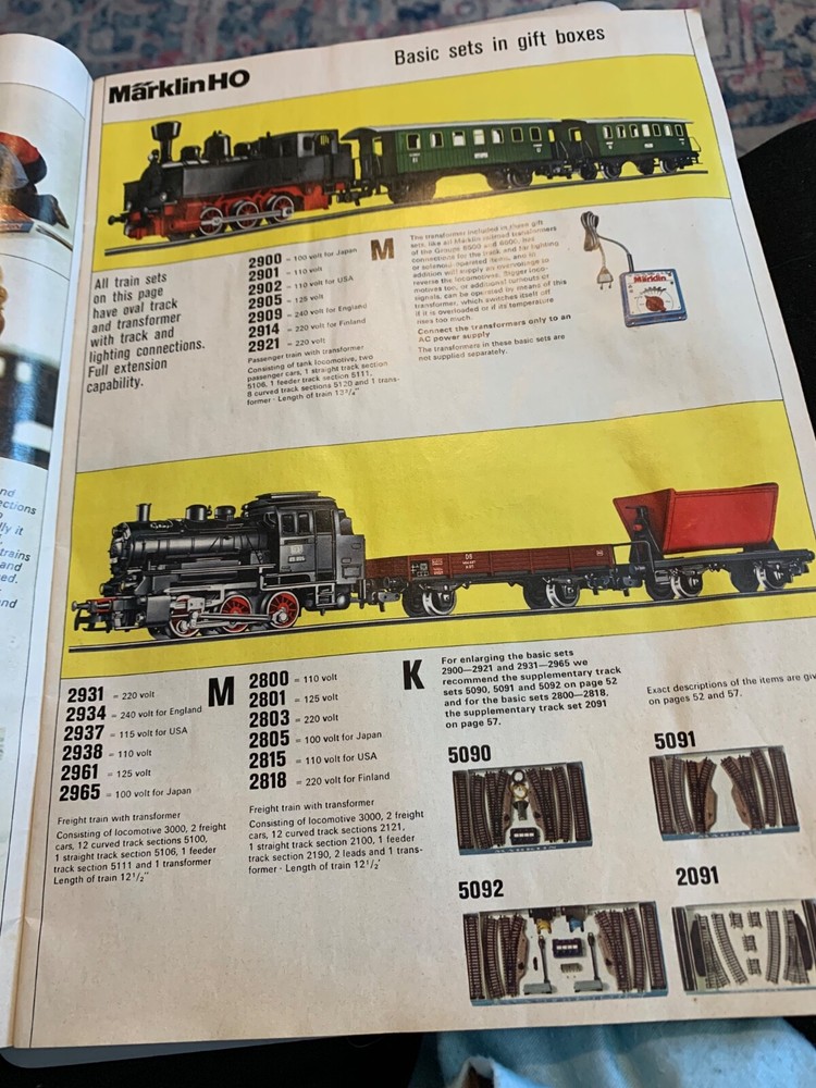 1973 Marklin E model train brochure in English