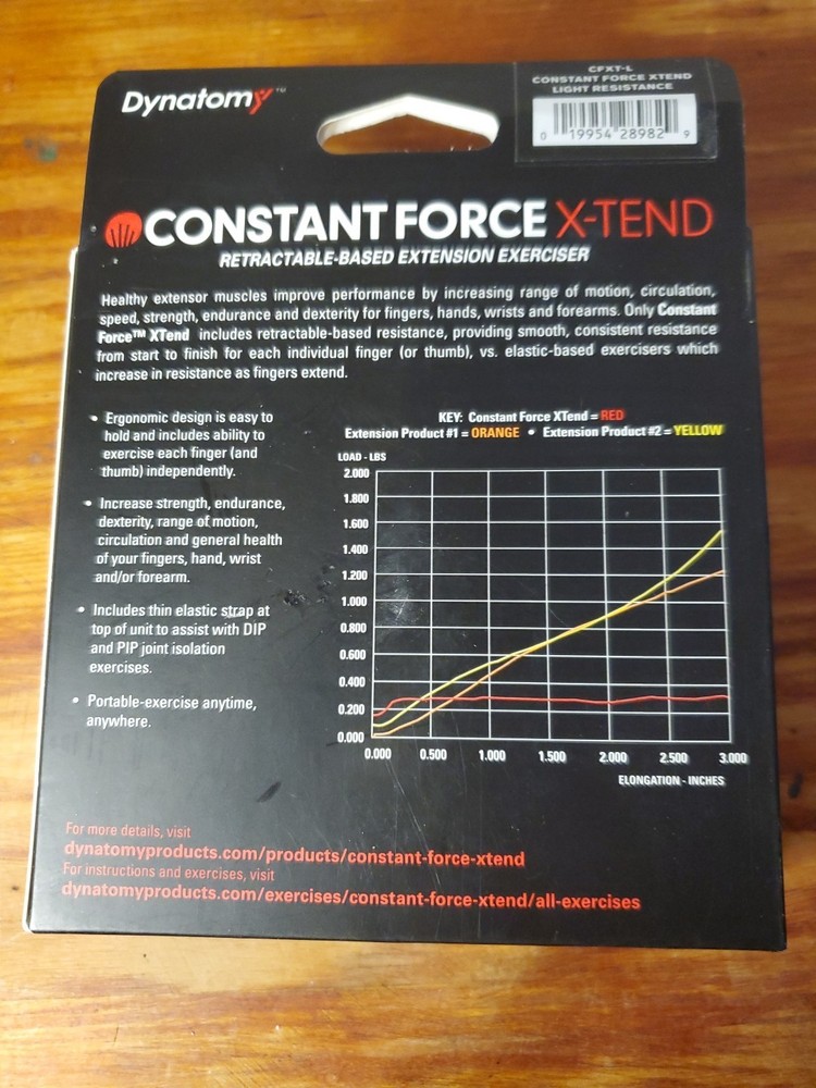 Dynatomy Constant Force-XTend: Retractable-based extension exerciser-Light Re...