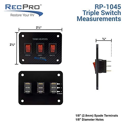 RV Toggle Switch | Tank System Control Panel | Gang Kit System | 3 Toggles