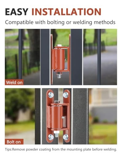 Heavy Duty Gate Hinge, 7" Bolt onto Gate Hinge, Weldable Hinges for 1 Pack