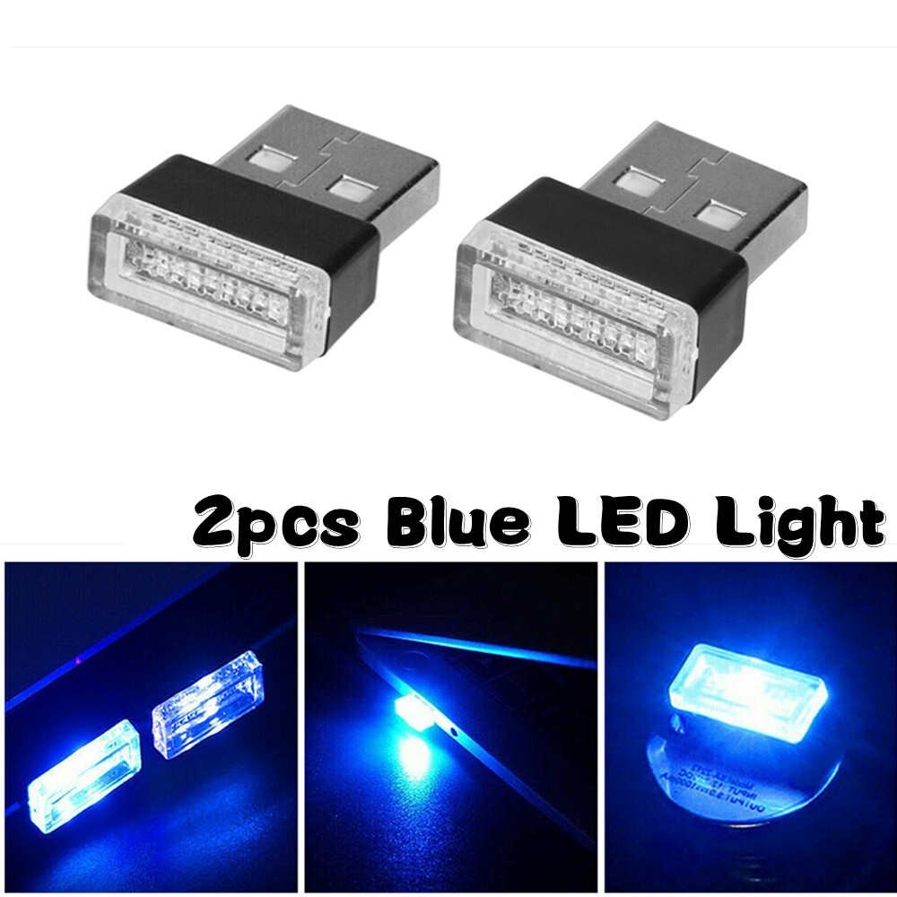 2PCS USB LED Car SUV Interior Light Neon Atmosphere Ambient Lamp Accessories